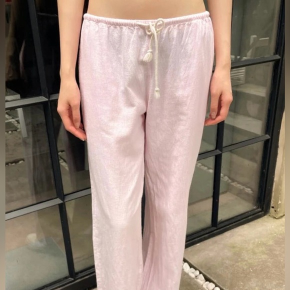 Brandy Melville Pants - Brandy Melville Light Pink Pajama Pants